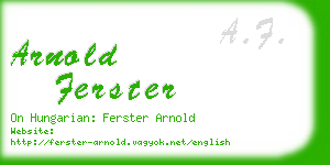 arnold ferster business card